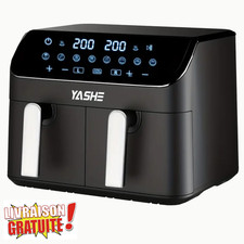 Friteuse 9L à Air Chaud Double Compartiment Indépendant Sync Finish LED Touch