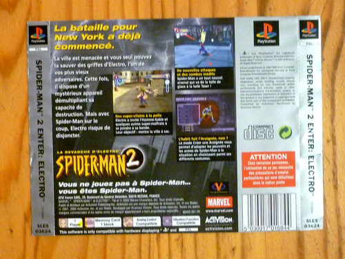 Jaquette arrière spiderman - jaquette,