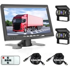 Caméra de Recul Double 7'' LCD Étanche 12V-24V Camping Car, Camion, Remorque, RV