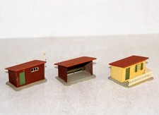JOUEF HO 1973, 3 MAQUETTE: PAVILLON JARDIN, CABANE CHANTIER, ABRI VOYAGEUR DECOR