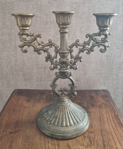 Bougeoir baroque laiton à - bougeoir,