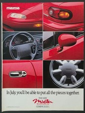1989 PRINT AD Mazda Miata MX-5 "July, You'll be able to put all pieces together"