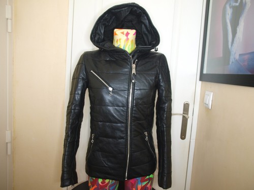 Veste vintage matelassee cuir - vintage,