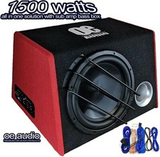 30.5cm 1500W Basse Boite Voiture Audio Sub Woofer Amp Actif Amplifié