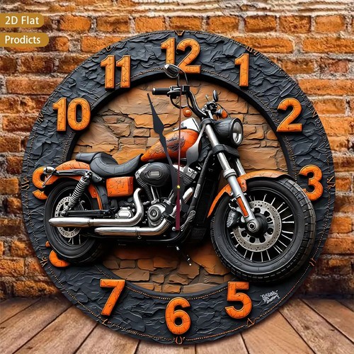 Motorcycle wall clock metal - wall,