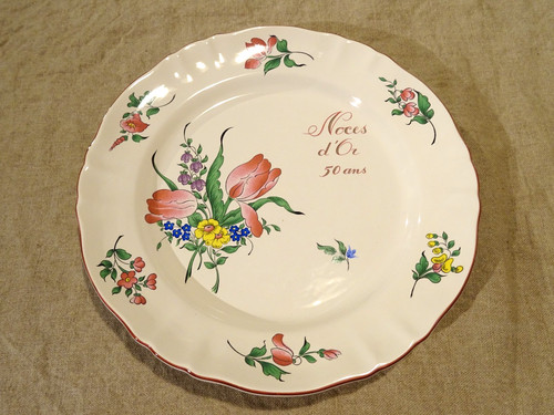 Plat rond assiette noces - plat, d'or