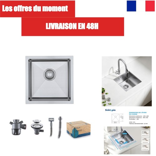 évier inox 40x40 bac - 40x40, 1