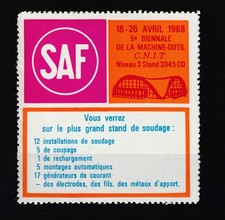 ERINNOPHILIE - Vignette SAF PARIS C.N.I.T. 1968 Biennale de la Machine Tool