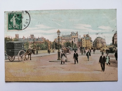 Cpa paris écrite 1907 - cpa, en