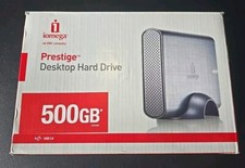 NEW! Iomega Prestige 500 GB External Desktop Hard Drive Silver Original
