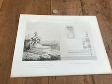 antique engraving architect N652 father's cemetery the chair 