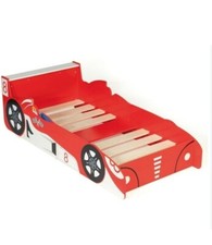 IDMarket - Lit Enfant Voiture Formule 1 Teddi 70 x 140 CM Rouge