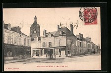 Old postcard Neuville-aux-Bois, Place Cote Sud 1912 