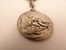 Keychain / Key Ring - CINZANO CUP WHITE - SKI / SKIER / SKIING 