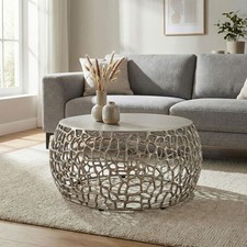 Table basse métal argent