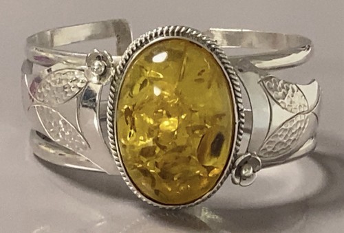 Ancien bracelet argent ambre