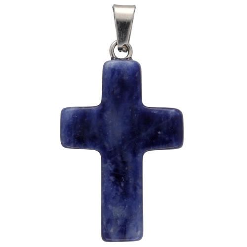 Pendentif croix sodalite - pendentif, en