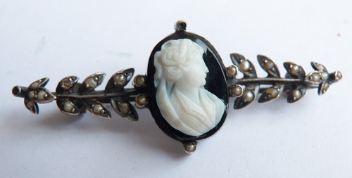 Broche argent perles avec - broche,