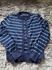 Ralph Lauren Polo Border Ensemble S Navy Blue Cotton Knitted Set Used