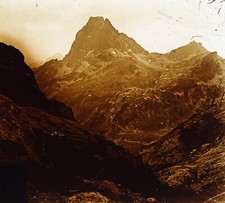 Les Pyrénées Montagne c1920 Photo Stereo Glass Plate Vintage VR38L12