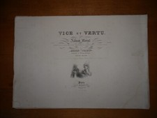 Vice et Vertu. Album moral 12 lithographies par Jules David s.d [1836]
