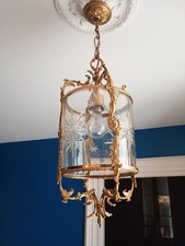 Lustre en bronze et cristal