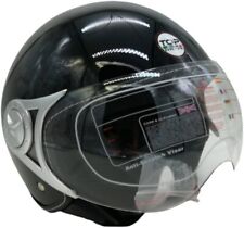X Casque Jet Sirio Brillant Moto Scooter Homologué Visière Noir Tg. M