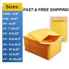 All Sizes 1-500 Karft Bubble Mailers Padded Envelopes Shipping Mailing Bags