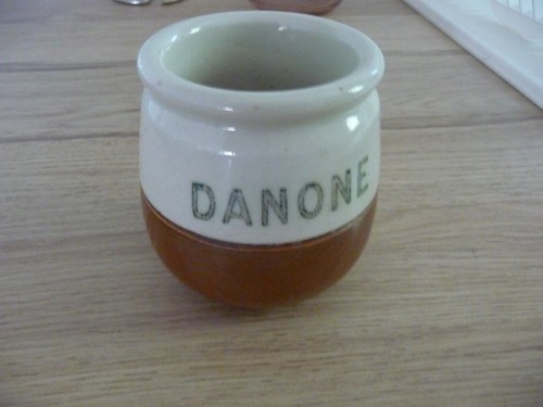 Old danone stoneware - old, yogurt