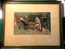 Original CECIL ALDIN chromolithograph CHESS print 'MATED' -  15" X 19"
