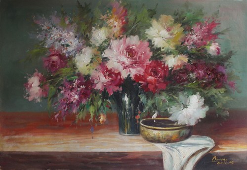 Peinture bouquet fleurs - bouquet, de