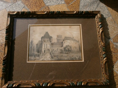 Dessin crayon château de - dessin,