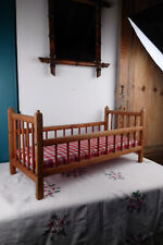 Wooden Doll Bed | Overlay with Mattress | Good Overall Condition