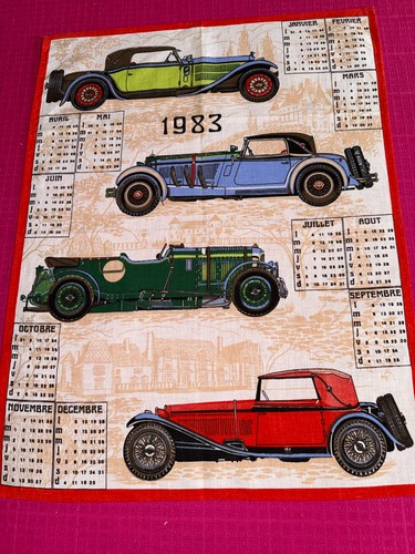 Torchon calendrier 1983 en - torchon,