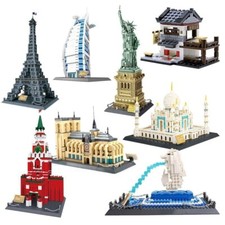 Wange City Architecture Building Blocks Statue of Liberty & Roman Colosseum Set