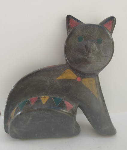 Statuette chat terre - chat,