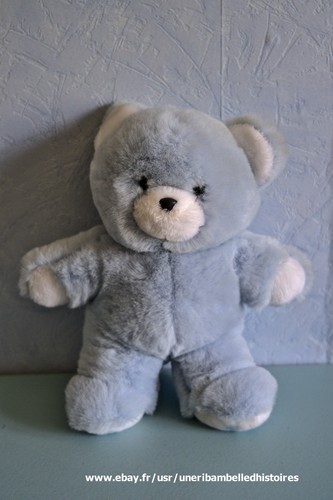 Ours peluche nounours bleu - peluche,