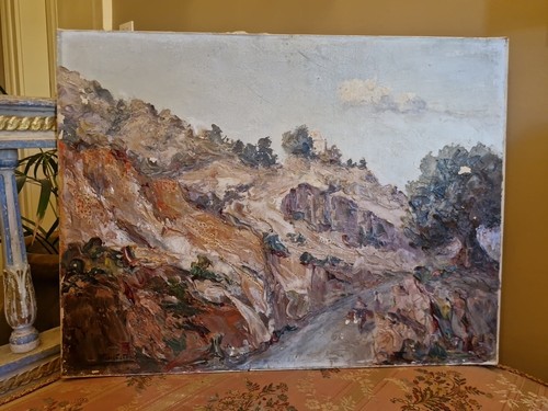 Peinture ancienne huile sur - ,
