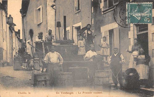 Cpa chablis en vendanges - cpa, /