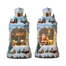 Boule à neige de Noël, décoration lumineuse avec Père Noël et boîte à