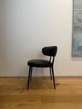 Set of 10 B&B Italia Maxalto Caratos Chairs - Black Leather / Graphite Frame -