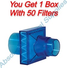 *50-Packs* SDI Diagnostics Pulmoguard Plastic PFT Adult Filter Blue 29-7950-050