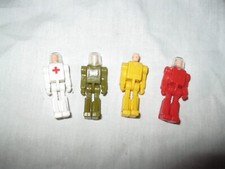 Vintage 80s Lot x4 Ancienne FIGURINE SPACELINK CAPSELA VULLI Jaune Blanc Rouge