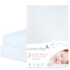 Drap Housse Cododo 50x83 cm – Lot de 2 – 100 Coton Biologique – Blanc Drap Ho...