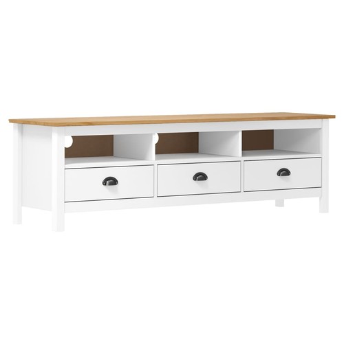 Bois pin solide meuble tv - de,