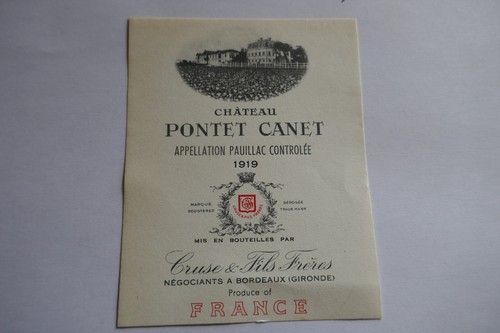 étiquette ancienne vin - , 1919