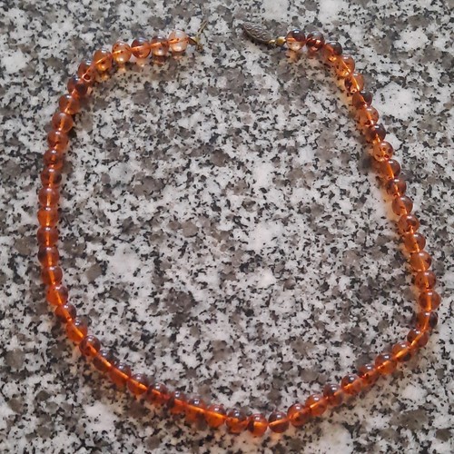Collier perles couleurs ambre - collier,