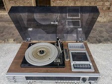 SBR stereo music center, vintage radio, record and cassette player