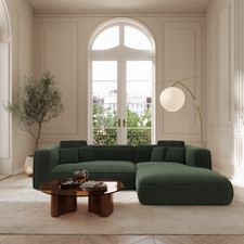 Canapé angle droit ROMY Tissu tramé toucher doux