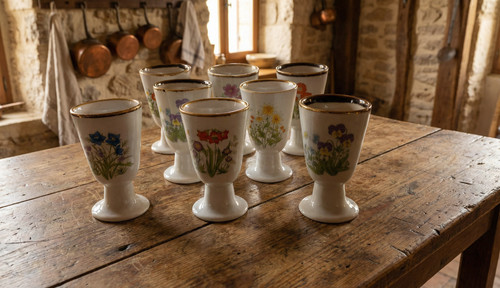 Lot de 8 - , mazagrans